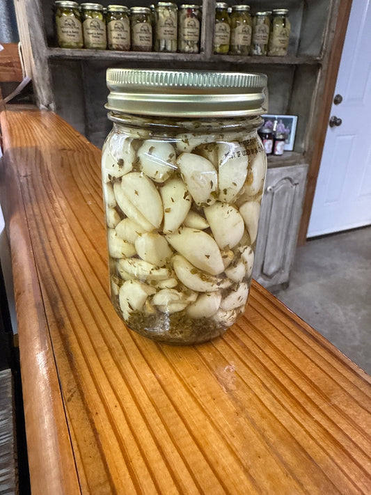 Savory Pickled Italian Garlic